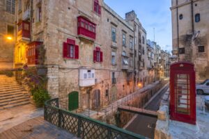 malta valleta oude stad en oude telefoon cel