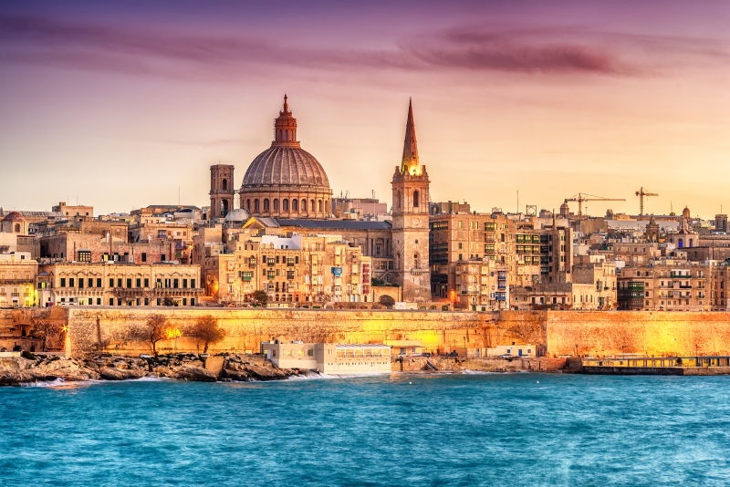 Malta valleta vooraanzicht van de stad